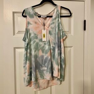 FINAL PRICE - NWT tie dye Calvin Klein blouse🌈